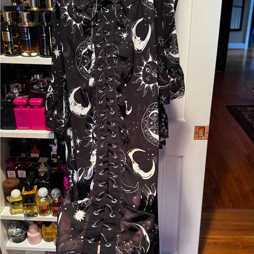 Killstar whimsigoth Black and White Celestial Dress - Picture 3 of 4